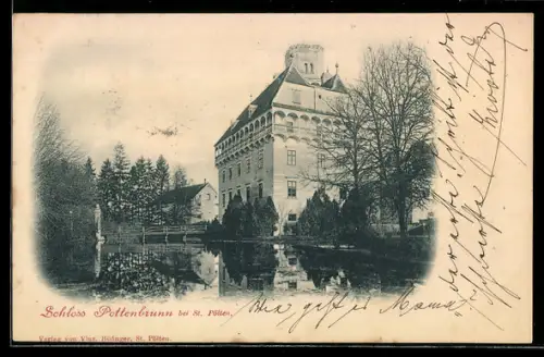 AK Pottenbrunn b. St. Pölten, Blick auf Schloss Pottenbrunn
