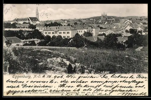 AK Eggenburg /N.-Ö., Teilansicht mit Kirche