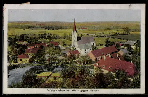 AK Weisskirchen bei Wels, Kirche gegen Norden