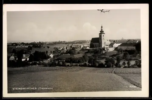 AK Steinerkirchen /Traunkreis, Teilansicht mit Kirche