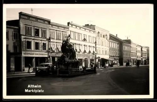 AK Altheim, Marktplatz mit Kaufhaus Hocheneder
