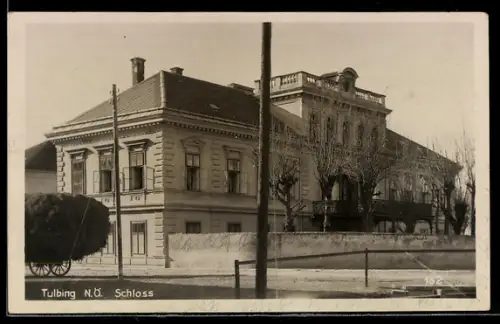 AK Tulbing /N.-Ö., Schloss mit Strassenpartie
