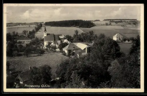 AK Pennewang /O.-Oe., Ortspartie mit Kirche