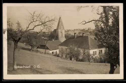 AK Sipbachzell /O.-Ö., Ortspartie mit Kirche