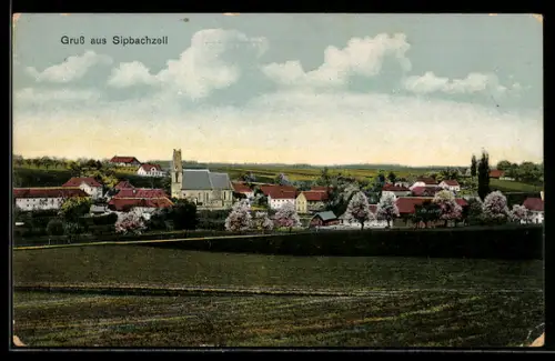 AK Sipbachzell, Teilansicht mit Kirche