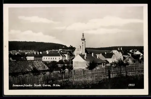 AK Geras /N.-Oe., Teilansicht mit Kirche