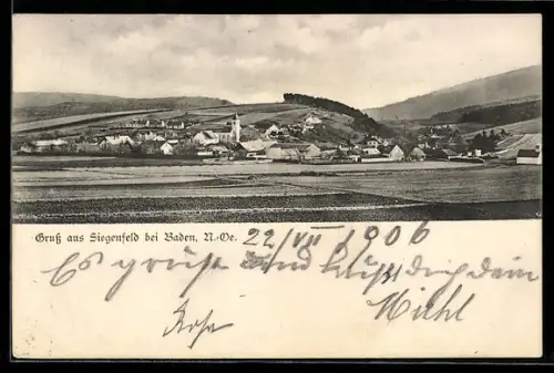 AK Heiligenkreuz /N.-Oe., Siegenfeld bei Baden, Teilansicht mit Kirche
