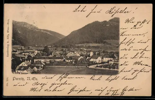 AK Pernitz /N.-Oe., Teilansicht mit Kirche