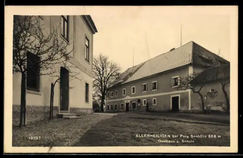 AK Allerheiligen bei Perg, Gasthaus und Schule
