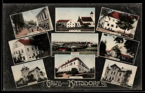 AK Katsdorf /O. Ö., Amstlers Gasthaus, Post, Villa Buchberger
