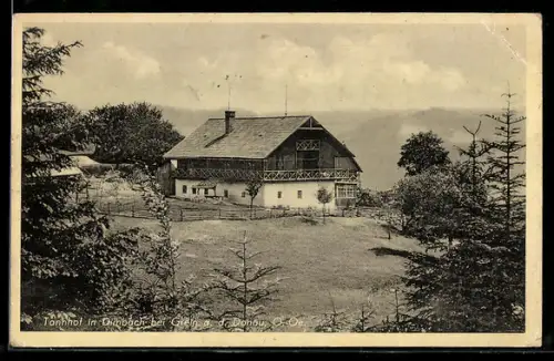 AK Dimbach bei Grein a. d. Donau, Tannhof aus der Vogelschau