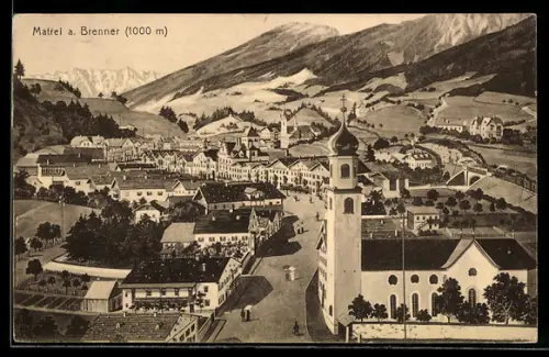AK Matrei a. Brenner, Panorama mit Kirche