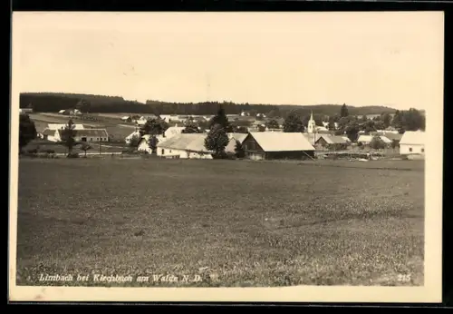 AK Maissau /N.-Oe., Limberg bei Kirchberg am Walde, Panorama mit Kirche und Gehöften