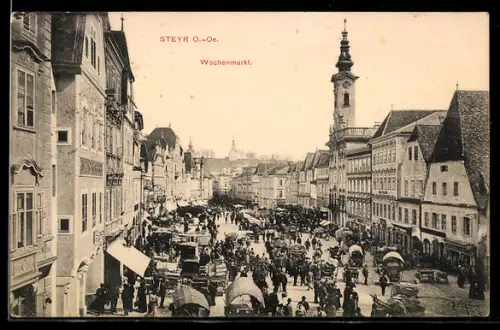 AK Steyr /Ob. Öst., Wochenmarkt