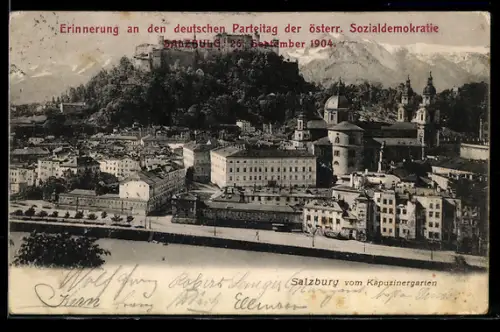AK Salzburg, Blick vom Kapuzinergarten