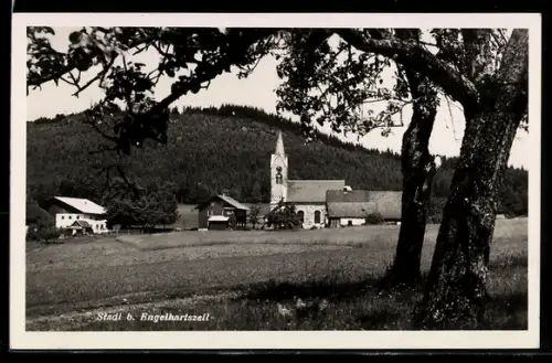 AK Stadl b. Engelhartszell, Panorama mit Kirche und Gehöften
