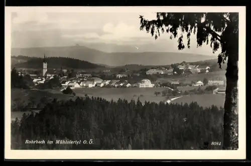AK Rohrbach im Mühlviertel, Panorama mit Kirche und Ortsansicht