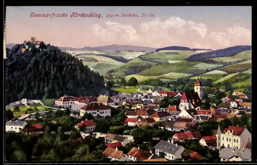 AK Kirchschlag /N.-Oe., Panorama mit Schloss und Kirche