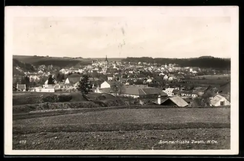 AK Zwettl /N.-Ö., Panorama mit Kirche