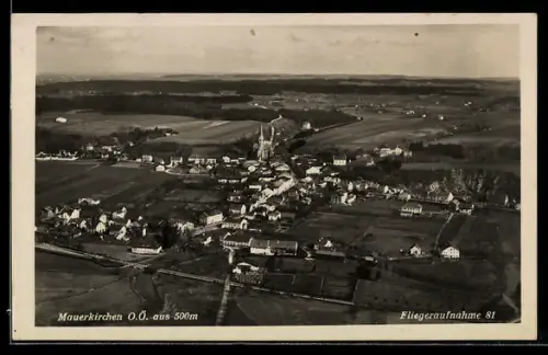 AK Mauerkirchen /O.Ö., Fliegeraufnahme