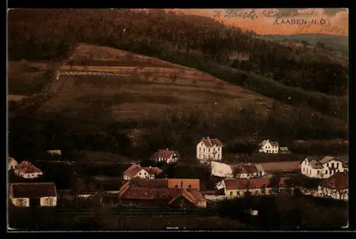 AK Laaben /N.-Ö., Panorama mit Gehöften am Hang