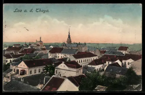 AK Laa a. d. Thaya, Panorama mit Kirche