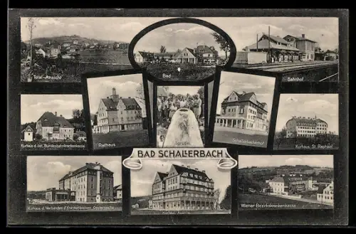 AK Bad Schallerbach, Kurhaus, Bahnhof, Rathaus