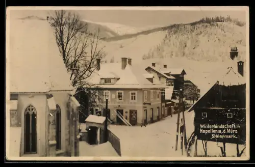 AK Kapellen a. d. Mürz, Winterlandschaft