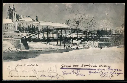 AK Lambach /Ob. Öst., Neue Traunbrücke