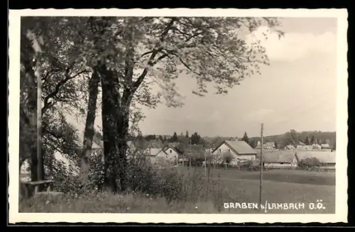 AK Edt-Graben b. Lambach, Panorama mit Gehöften