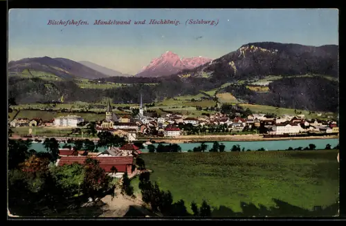 AK Bischofshofen /Salzburg, Panorama mit Mandelwand und Hochkönig