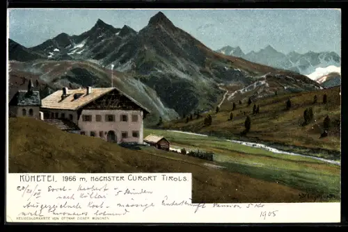 AK Kühtei /Tirol, Mit Kirche und Bergpanorama