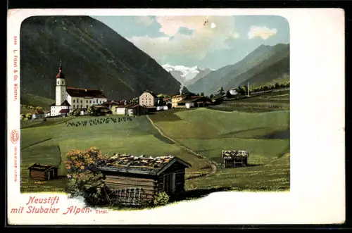 AK Neustift /Tirol, Panorama mit Stubaier Alpen
