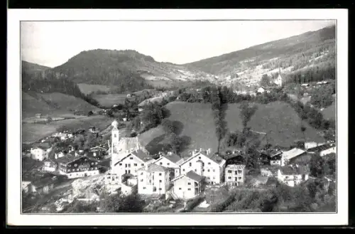 AK Wagrain im Pongau, Panorama mit Kirche und Häusern