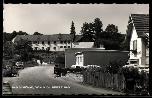AK Bad Schönau /N. Oe., Mineralbad, Cafe - Conditorei