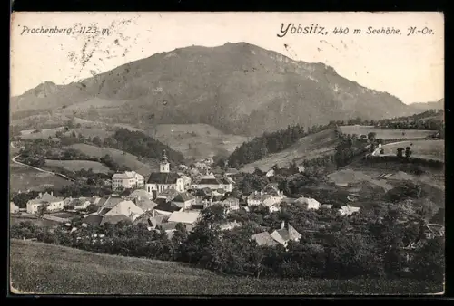 AK Ybbsitz /N.-Ö., Panorama mit Prochenberg und Kirche