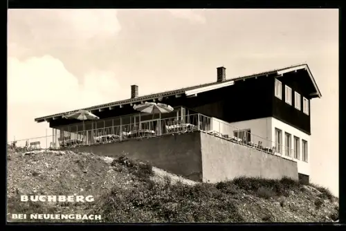 AK Buchberg bei Neulengbach, Bergrestaurant mit Terrasse