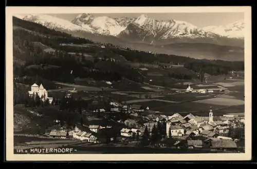 AK Mauterndorf, Panorama mit Schloss und Kirche