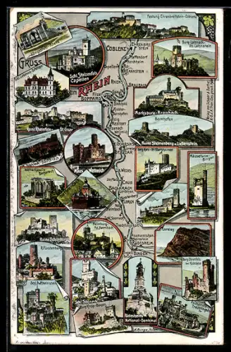 AK Koblenz, Burgen und Schlösser am Rhein