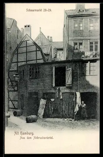 AK Hamburg-Neustadt, Aus dem Abbruchsviertel, Schaarmarkt 28-29