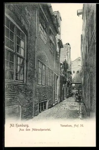 AK Alt-Hamburg, Abbruchsviertel, Vorsetzen, Hof 36