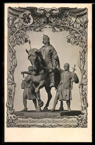 AK München, Denkmal Kaiser Ludwig
