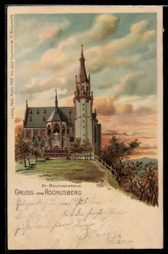 Lithographie Rochusberg, St. Rochuskapelle