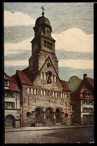 Künstler-AK Nürnberg, katholische Kirche St. Bonifatius