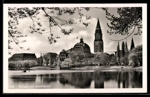 AK Kiel, Rathaus und Stadttheater, 