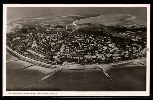 AK Norderney, Fliegeraufnahme, Nordseebad