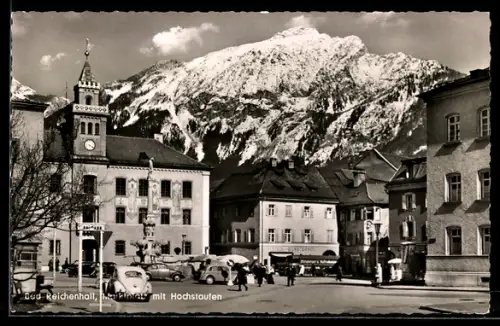 AK Bad Reichenhall, Marktplatz mit Hochstaufen
