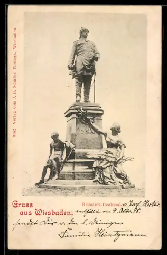 AK Wiesbaden, Bismarck-Denkmal