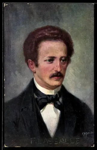 Künstler-AK Karl Feiertag: Ferdinand Lassalle im Porträt