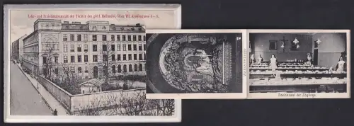 Leporello-AK Wien, Hochalter der Klosterkapelle, Marienaltar, St. Josef im Schwesterngarten, Kenyongasse 4